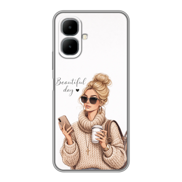 Силиконовый чехол на Infinix Smart 10 с принтом женский Силиконовый чехол на Infinix Smart 10 с принтом женский