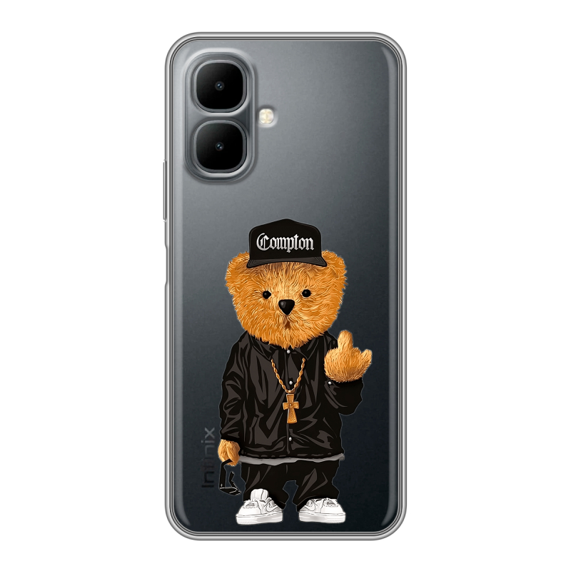 Силиконовый чехол на Infinix Smart 10 с принтом Мишка Силиконовый чехол на Infinix Smart 10 с принтом Мишка