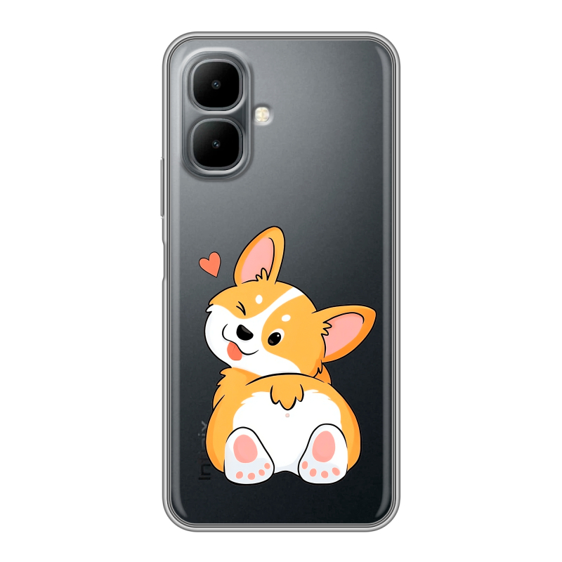 Силиконовый чехол на Infinix Smart 10 с принтом Корги Силиконовый чехол на Infinix Smart 10 с принтом Корги