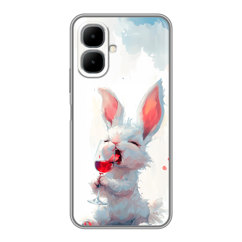 Силиконовый чехол на Infinix Smart 10 с принтом кролик зайчик Силиконовый чехол на Infinix Smart 10 с принтом кролик зайчик