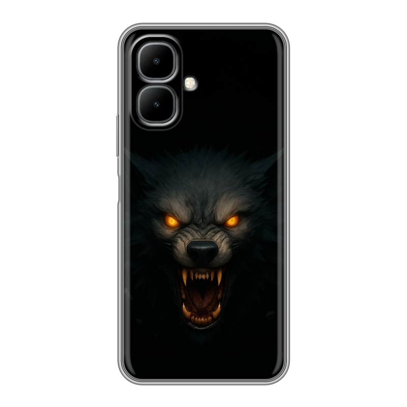 Силиконовый чехол на Infinix Smart 10 с принтом Волк Силиконовый чехол на Infinix Smart 10 с принтом Волк