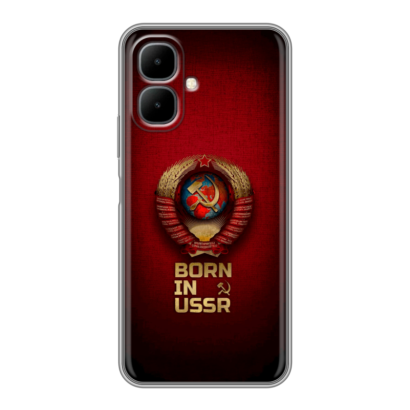 Силиконовый чехол на Infinix Smart 10 с принтом Флаг Герб СССР Силиконовый чехол на Infinix Smart 10 с принтом Флаг Герб СССР
