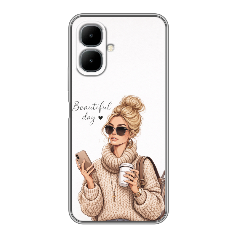 Силиконовый чехол на Infinix Smart 10 с принтом женский Силиконовый чехол на Infinix Smart 10 с принтом женский