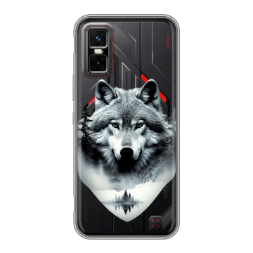 Силиконовый чехол на Infinix GT 30 Pro с принтом Волк в лесу Силиконовый чехол на Infinix GT 30 Pro с принтом Волк в лесу