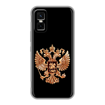 Силиконовый чехол на Infinix GT 30 Pro с принтом Герб России золотой Силиконовый чехол на Infinix GT 30 Pro с принтом Герб России золотой