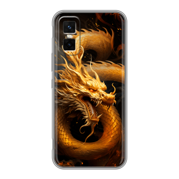 Силиконовый чехол на Infinix GT 30 Pro с принтом Золотой дракон Силиконовый чехол на Infinix GT 30 Pro с принтом Золотой дракон