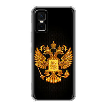 Силиконовый чехол на Infinix GT 30 Pro с принтом Герб России желтый