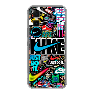 Силиконовый чехол на Infinix GT 30 Pro с принтом найк nike черный