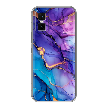 Силиконовый чехол на Infinix GT 30 Pro с принтом синий мрамор