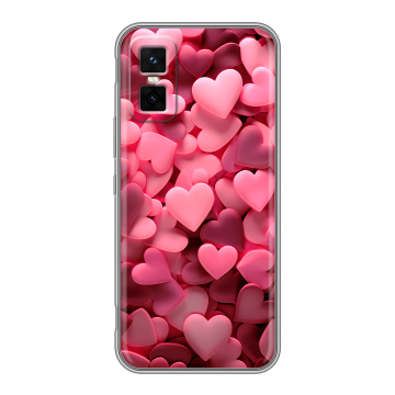 Силиконовый чехол на Infinix GT 30 Pro с принтом розовые сердечки Силиконовый чехол на Infinix GT 30 Pro с принтом розовые сердечки