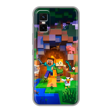 Силиконовый чехол на Infinix GT 30 Pro с принтом Майнкрафт Minecraft Силиконовый чехол на Infinix GT 30 Pro с принтом Майнкрафт Minecraft