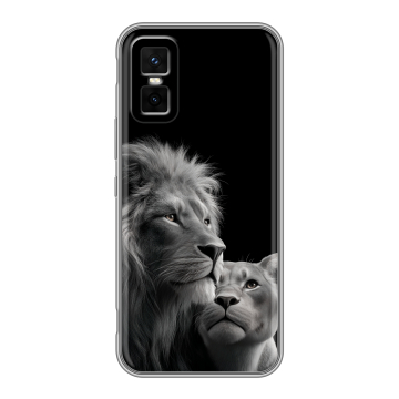 Силиконовый чехол на Infinix GT 30 Pro с принтом Лев кошки Силиконовый чехол на Infinix GT 30 Pro с принтом Лев кошки