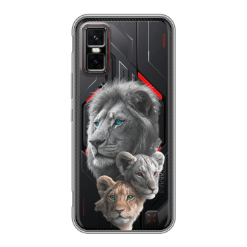 Силиконовый чехол на Infinix GT 30 Pro с принтом Львы