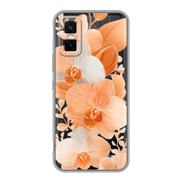 Силиконовый чехол на Infinix GT 30 Pro с принтом Бежевые цветы