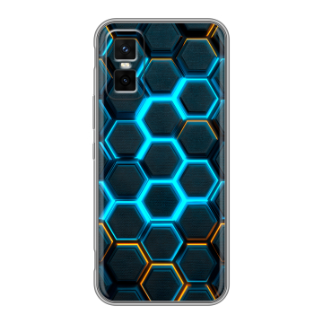 Силиконовый чехол на Infinix GT 30 Pro с принтом Неоновые соты