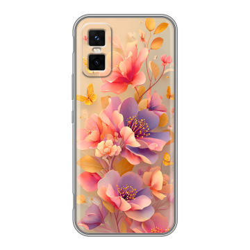 Силиконовый чехол на Infinix GT 30 Pro с принтом Цветы и бабочки