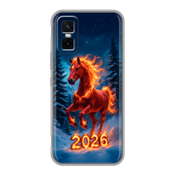 Силиконовый чехол на Infinix GT 30 Pro с принтом Новый год коня