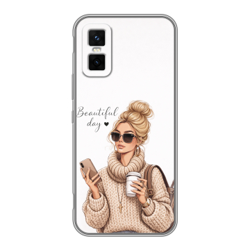 Силиконовый чехол на Infinix GT 30 Pro с принтом женский
