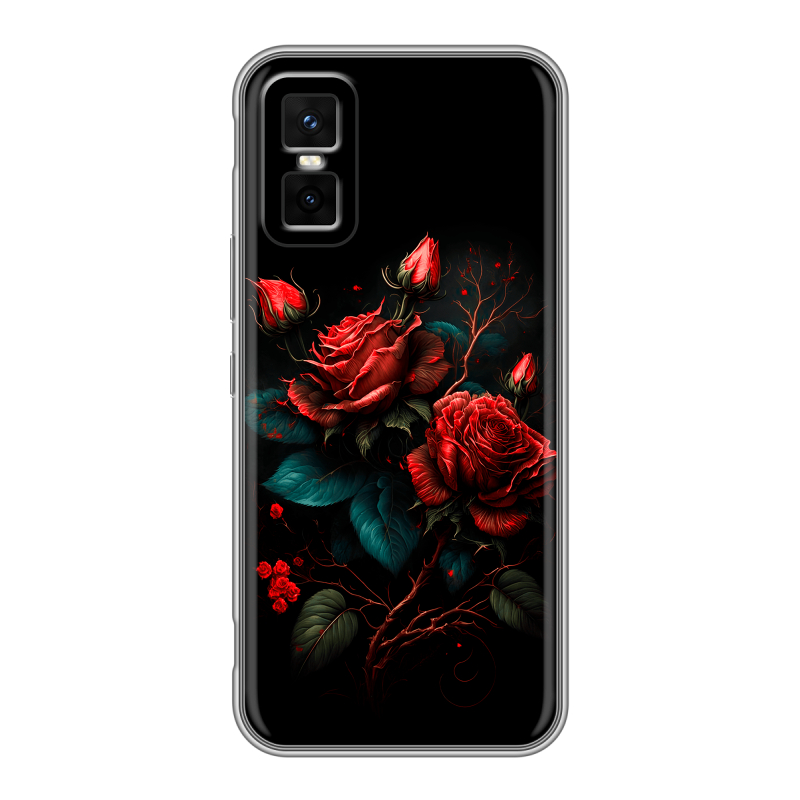 Силиконовый чехол на Infinix GT 30 Pro с принтом Розы красные Силиконовый чехол на Infinix GT 30 Pro с принтом Розы красные