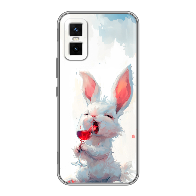 Силиконовый чехол на Infinix GT 30 Pro с принтом кролик зайчик Силиконовый чехол на Infinix GT 30 Pro с принтом кролик зайчик
