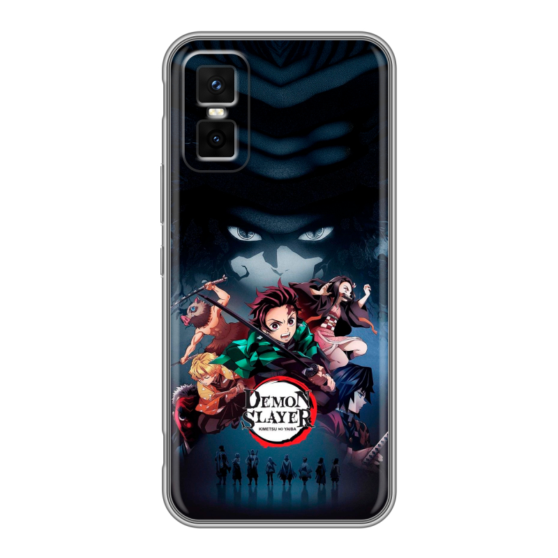 Силиконовый чехол на Infinix GT 30 Pro с принтом Demon Slayer Клинок рассекающий демонов Силиконовый чехол на Infinix GT 30 Pro с принтом Demon Slayer Клинок рассекающий демонов