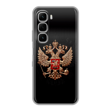 Силиконовый чехол на Infinix Hot 60i с принтом Герб России