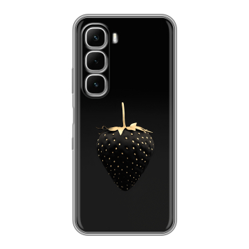 Силиконовый чехол на Infinix Hot 60i с принтом Черная клубника