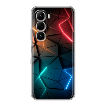Силиконовый чехол на Infinix Hot 60i с принтом Абстракция неон
