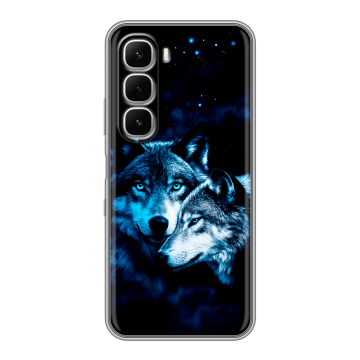 Силиконовый чехол на Infinix Hot 60i с принтом Волки