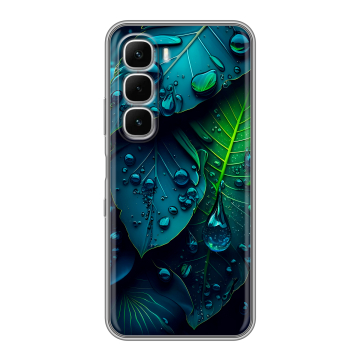 Силиконовый чехол на Infinix Hot 60i с принтом Листья
