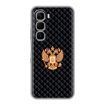 Силиконовый чехол на Infinix Hot 60i с принтом Герб России принт