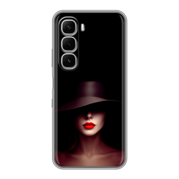 Силиконовый чехол на Infinix Hot 60i с принтом Девушка в шляпе