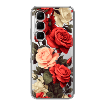 Силиконовый чехол на Infinix Hot 60i с принтом Розы
