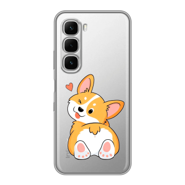Силиконовый чехол на Infinix Hot 60i с принтом Корги