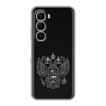 Силиконовый чехол на Infinix Hot 60i с принтом Герб России