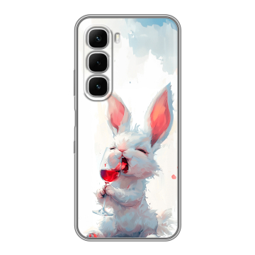 Силиконовый чехол на Infinix Hot 60i с принтом кролик зайчик