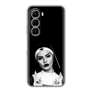 Силиконовый чехол на Infinix Hot 60i с принтом монашка
