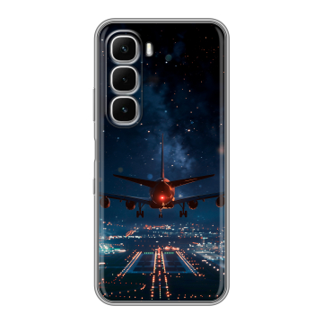 Силиконовый чехол на Infinix Hot 60i с принтом самолет