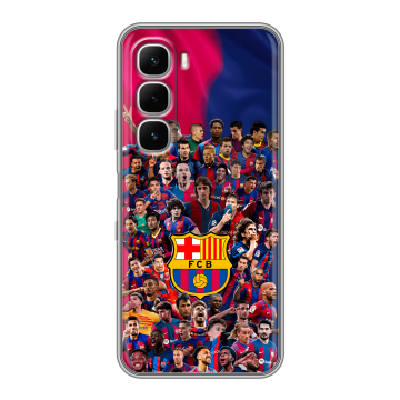 Силиконовый чехол на Infinix Hot 60i с принтом Барселона Barcelona