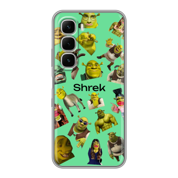 Силиконовый чехол на Infinix Hot 60i с принтом Шрек Shrek