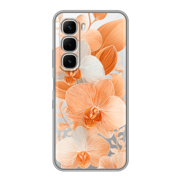 Силиконовый чехол на Infinix Hot 60i с принтом Бежевые цветы