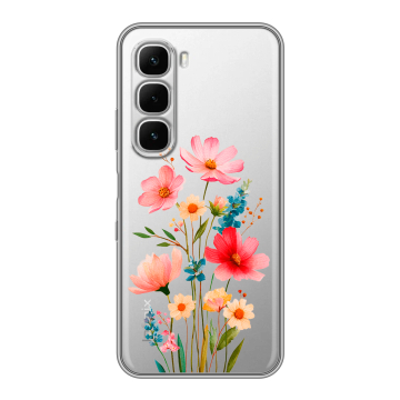 Силиконовый чехол на Infinix Hot 60i с принтом Цветы