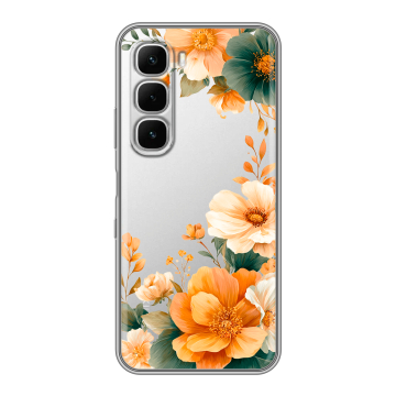 Силиконовый чехол на Infinix Hot 60i с принтом Цветы принт