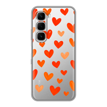 Силиконовый чехол на Infinix Hot 60i с принтом Сердечки