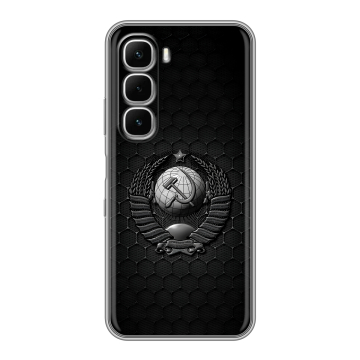 Силиконовый чехол на Infinix Hot 60i с принтом Герб Флаг СССР