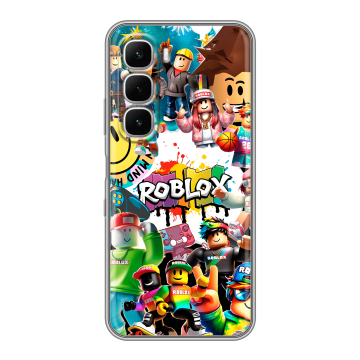 Силиконовый чехол на Infinix Hot 60i с принтом Roblox Роблокс