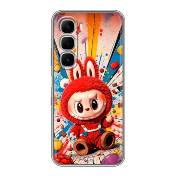 Силиконовый чехол на Infinix Hot 60i с принтом Labubu Лабубу
