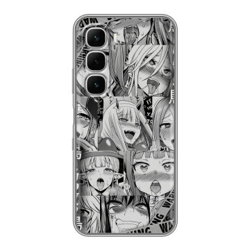 Силиконовый чехол на Infinix Hot 60i с принтом Ahegao Ахегао Аниме