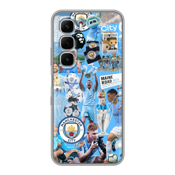 Силиконовый чехол на Infinix Hot 60i с принтом Man City Манчестер Сити