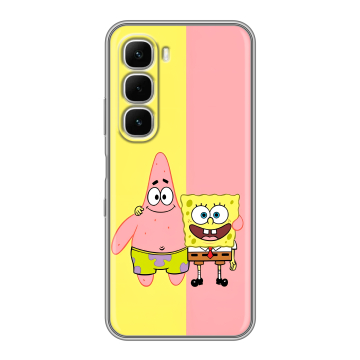 Силиконовый чехол на Infinix Hot 60i с принтом Спанч боб Спанчбоб
